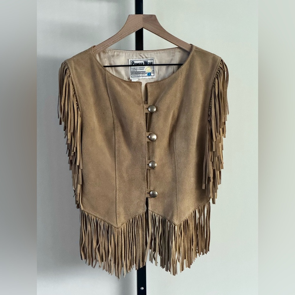 Vintage Pioneer Wear Suede Fringe Vest